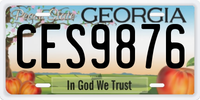 GA license plate CES9876