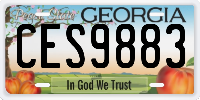 GA license plate CES9883