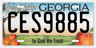 GA license plate CES9885