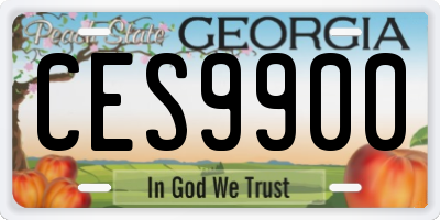 GA license plate CES9900