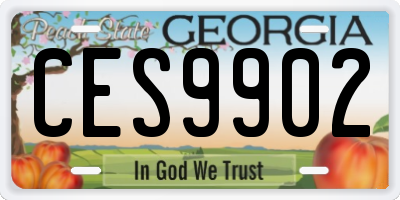 GA license plate CES9902