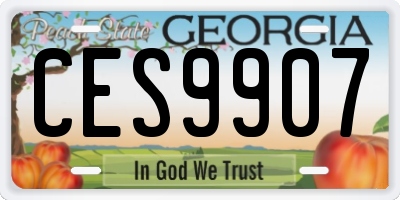 GA license plate CES9907