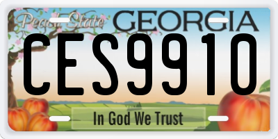 GA license plate CES9910
