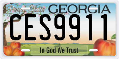 GA license plate CES9911