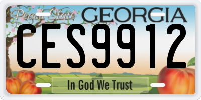 GA license plate CES9912