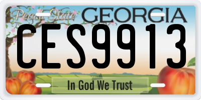 GA license plate CES9913