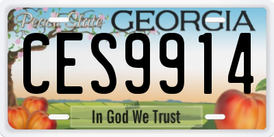GA license plate CES9914