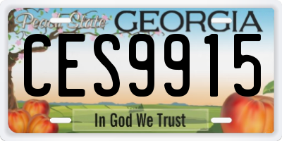 GA license plate CES9915