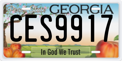GA license plate CES9917