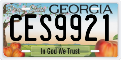 GA license plate CES9921