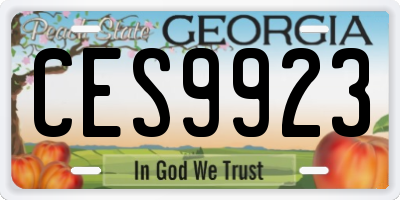 GA license plate CES9923