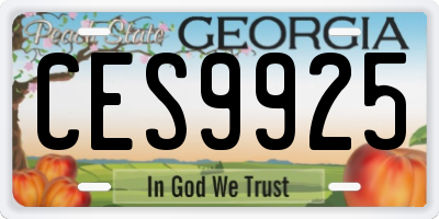 GA license plate CES9925