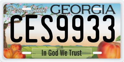 GA license plate CES9933