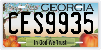 GA license plate CES9935