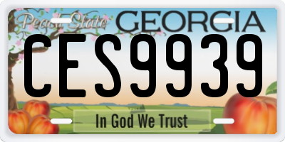 GA license plate CES9939