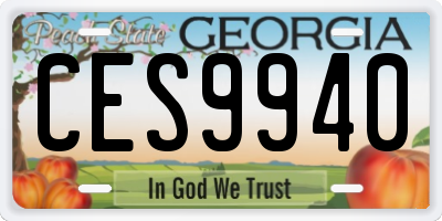 GA license plate CES9940