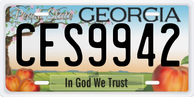 GA license plate CES9942