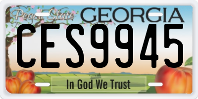 GA license plate CES9945