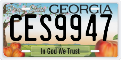 GA license plate CES9947