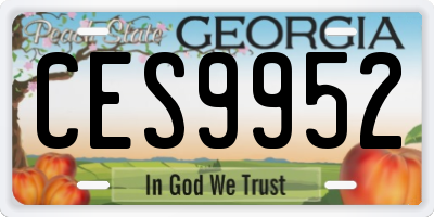 GA license plate CES9952