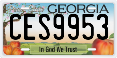 GA license plate CES9953