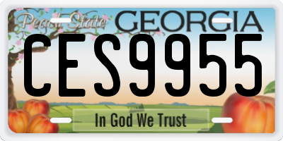 GA license plate CES9955