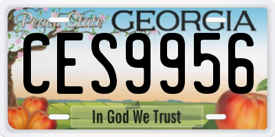 GA license plate CES9956
