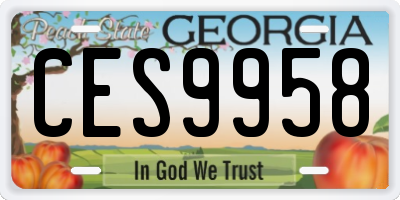 GA license plate CES9958