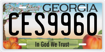 GA license plate CES9960