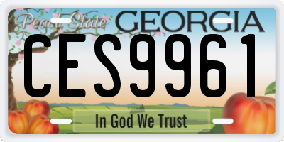 GA license plate CES9961