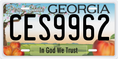 GA license plate CES9962