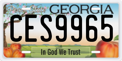 GA license plate CES9965