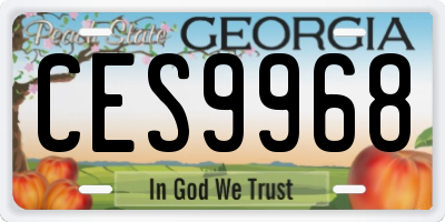 GA license plate CES9968