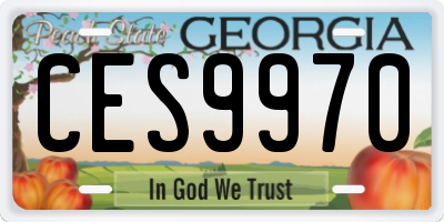 GA license plate CES9970