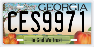 GA license plate CES9971