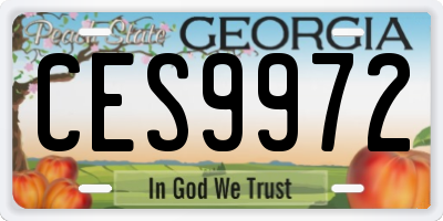 GA license plate CES9972
