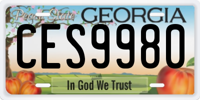 GA license plate CES9980