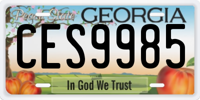 GA license plate CES9985