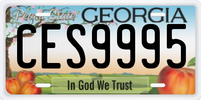 GA license plate CES9995