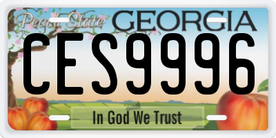 GA license plate CES9996