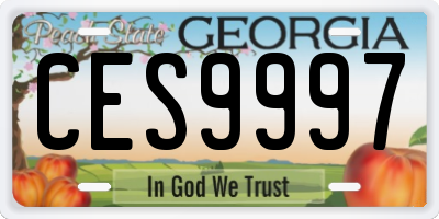 GA license plate CES9997
