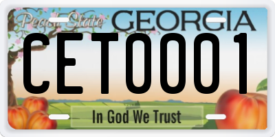 GA license plate CET0001