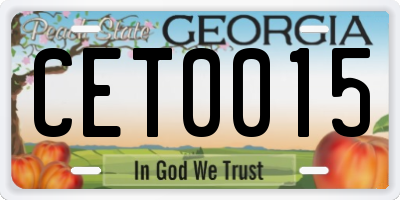 GA license plate CET0015