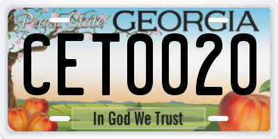 GA license plate CET0020