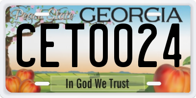 GA license plate CET0024