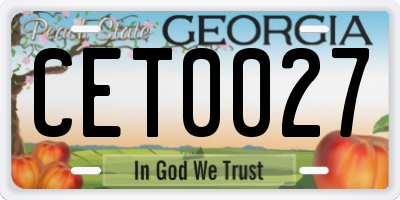 GA license plate CET0027