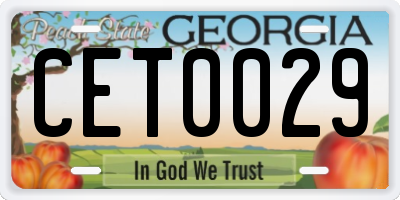 GA license plate CET0029