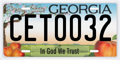 GA license plate CET0032