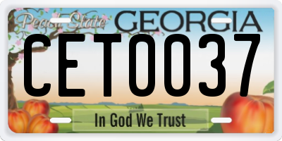 GA license plate CET0037