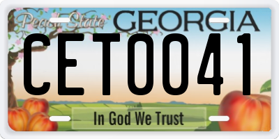 GA license plate CET0041